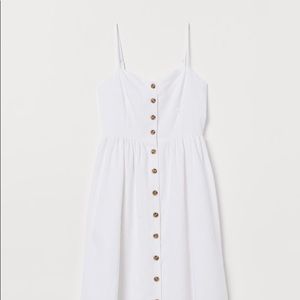 White H&M Linen-Blend Dress
